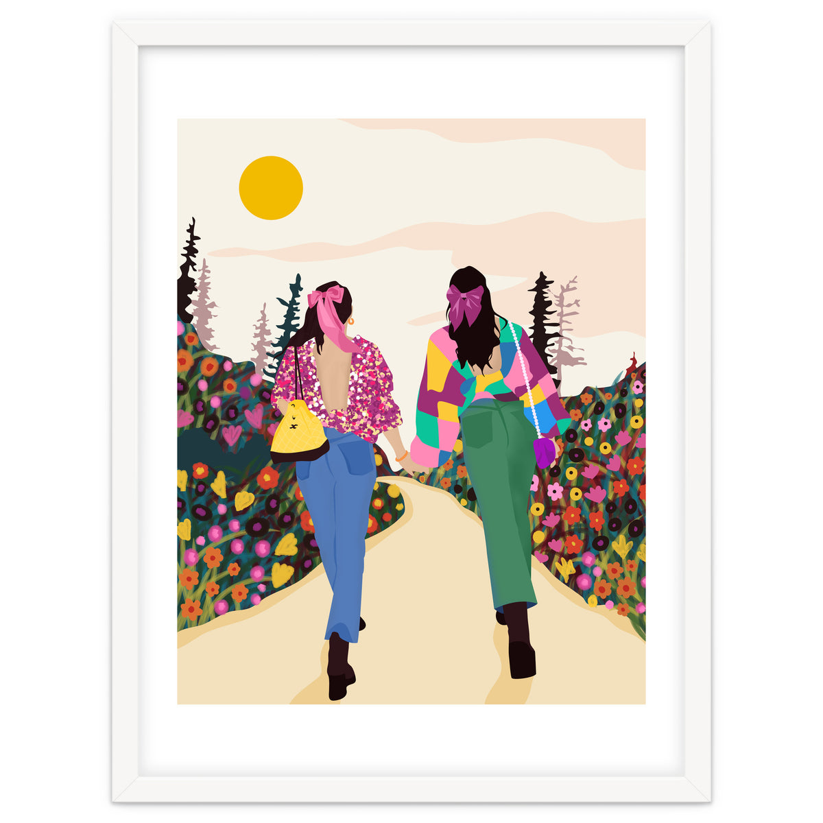 Besties, Best Friends Friendship Fashion, Girl Power Empower Bohemian Travel Companion Soulmates Gift