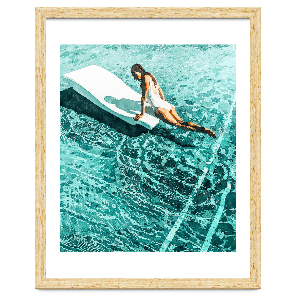 Pool Day | Summer Swimming Swim Fashion | Bath Vacation Relax Self Care Watercolor Painting