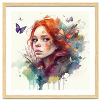 Red Hair Butterfly Glance