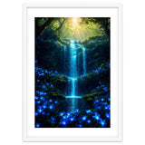Ethereal Blue Waterfall: Magical Forest Oasis thumbnail