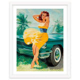 Pinup Girl Posing In Front Of The Car thumbnail