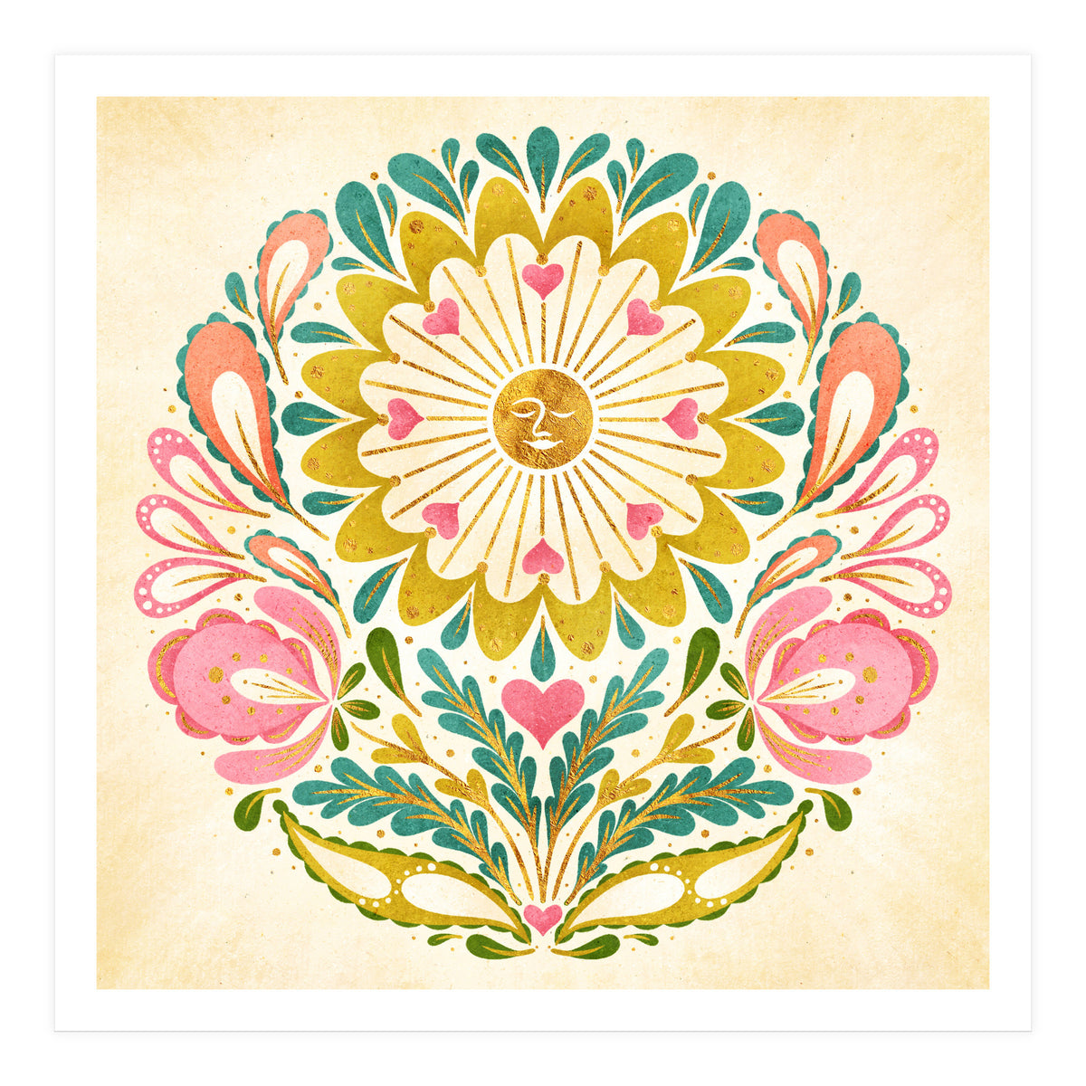 Solar Folk Art Mandala (Print Only)