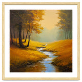 Golden Autumn Forest Path with Winding Creek thumbnail