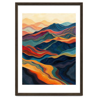 Abstract Mountain Landscape Art with Fluid Textures
