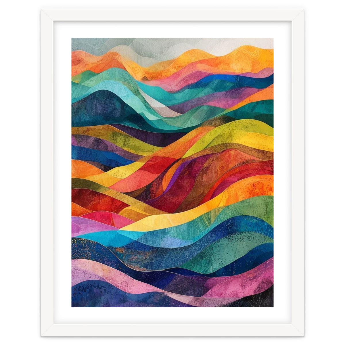 Vibrant Abstract Ribbon Landscape Art
