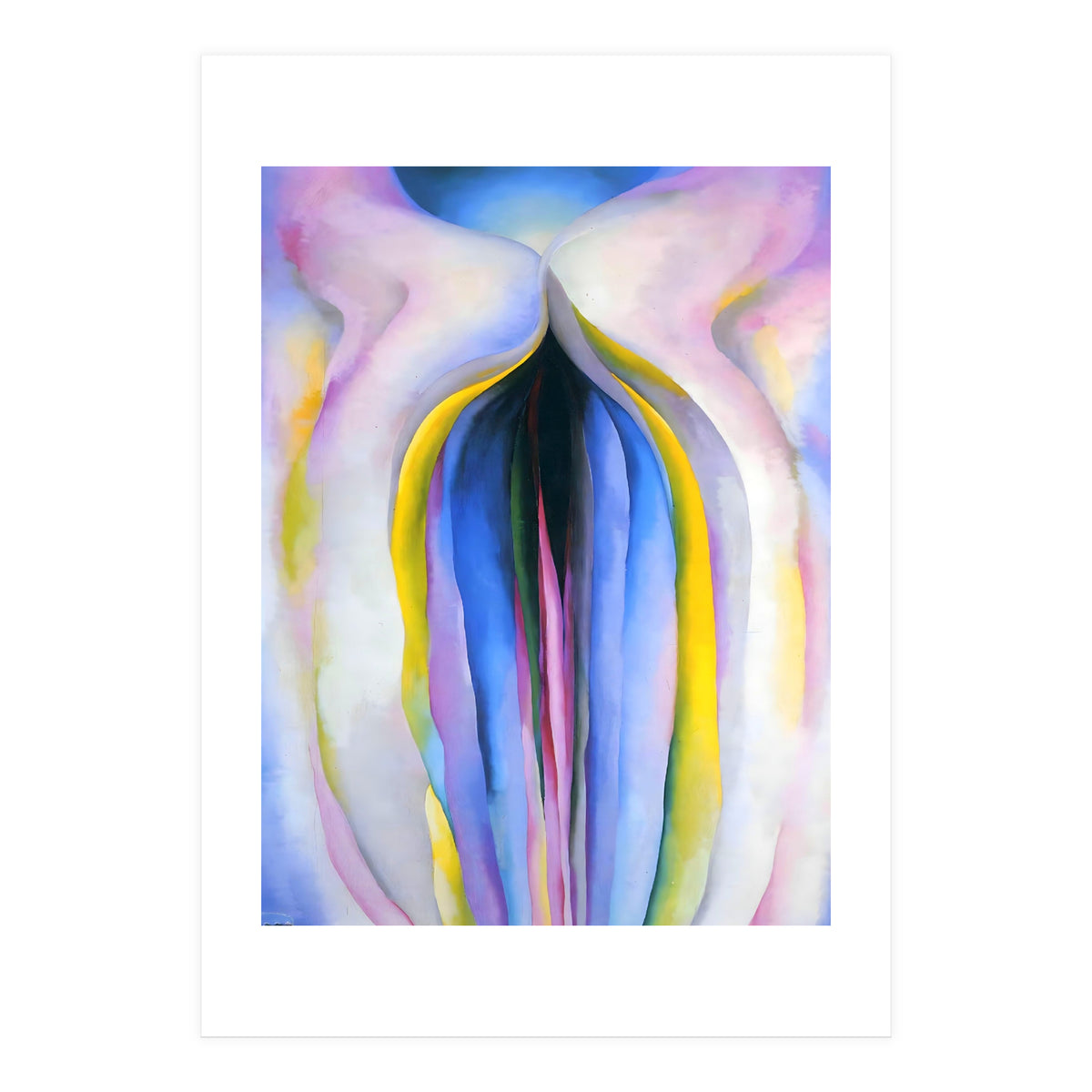 Georgia O’Keeffe – Grey Line with Black, Blue and Yellow (1923) | Elegant Abstract Modernist Composition with Bold Color Contrast (Print Only)