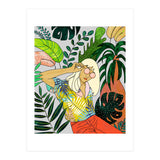 Spring Break, Tropical Bohemian Travel Line Art, Woman Fashion Palm Forest Jungle Watercolor Nature (Print Only) thumbnail
