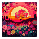 Folk Sunset Blossoming Tree (Print Only) thumbnail