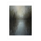 Ethereal Rainy Lake Forest Oil Painting (Print Only) thumbnail