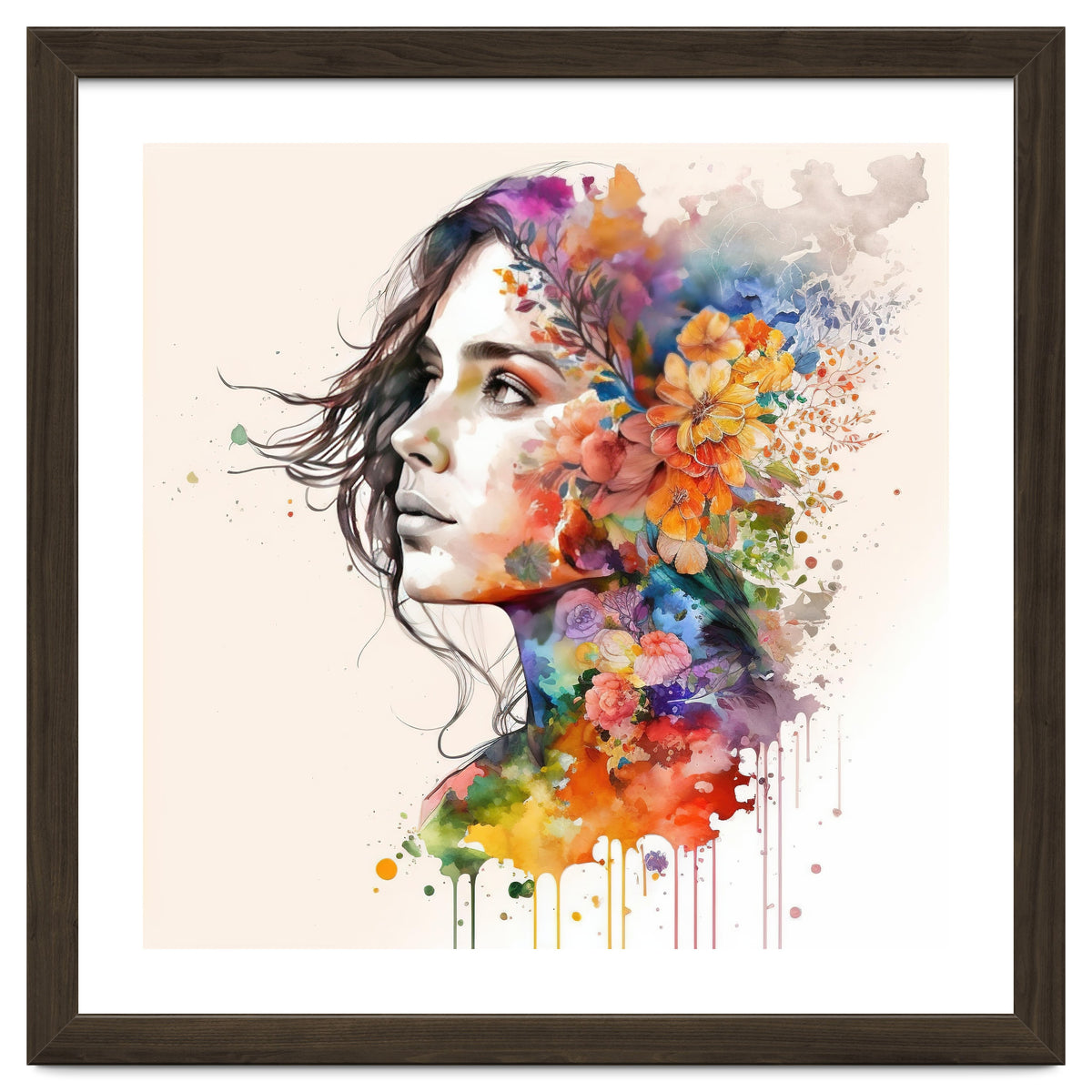 Quiet Muse In Watercolor Blooms