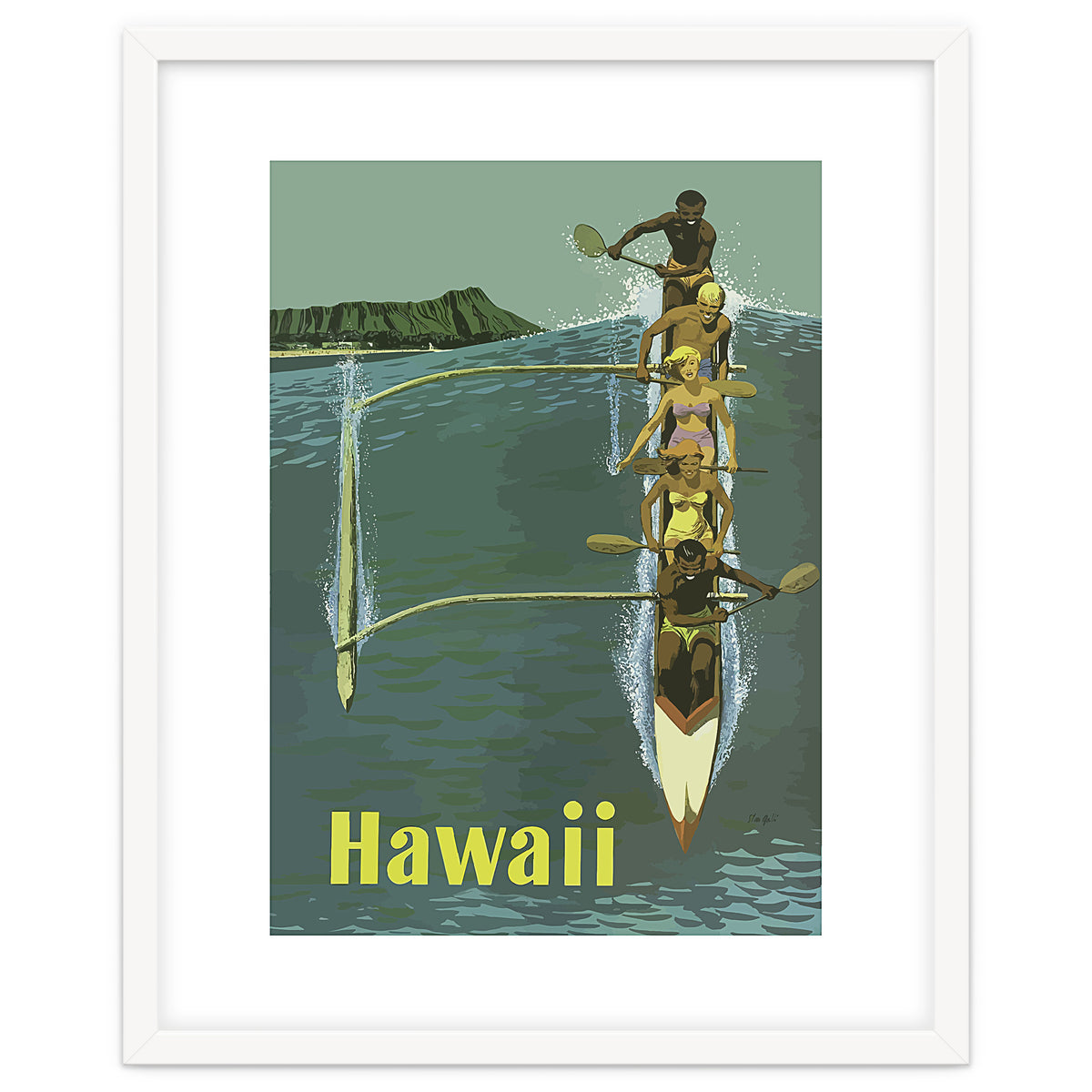 Hawaii, Boat a Big Wave