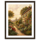 Idyllic Sunlit Cottage Garden Oil Painting thumbnail