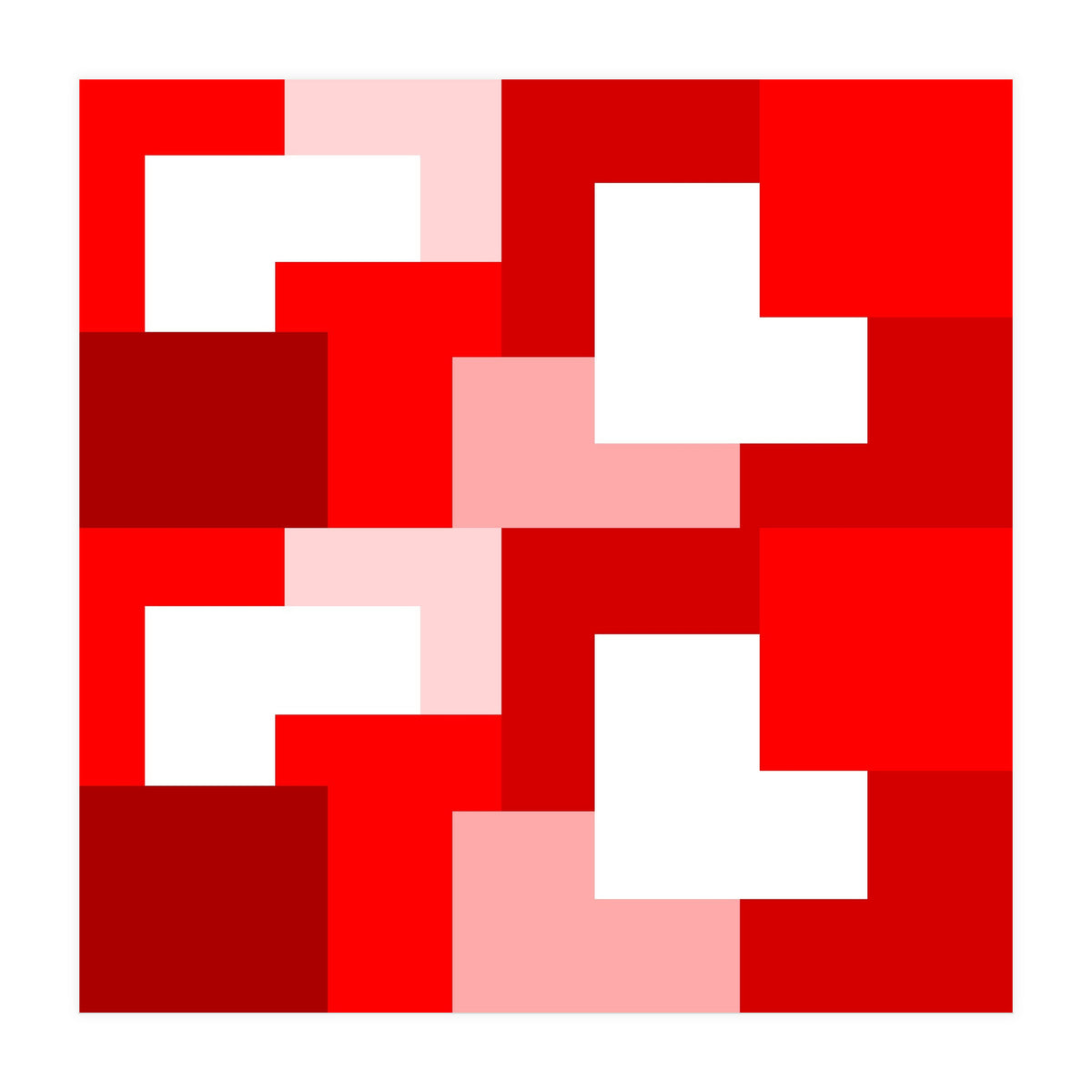 Red Abstract Square Tiles (Print Only)