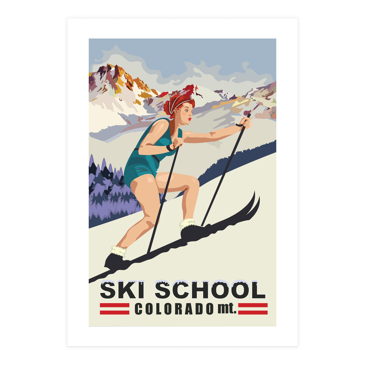 Ski School Colorado (Print Only)