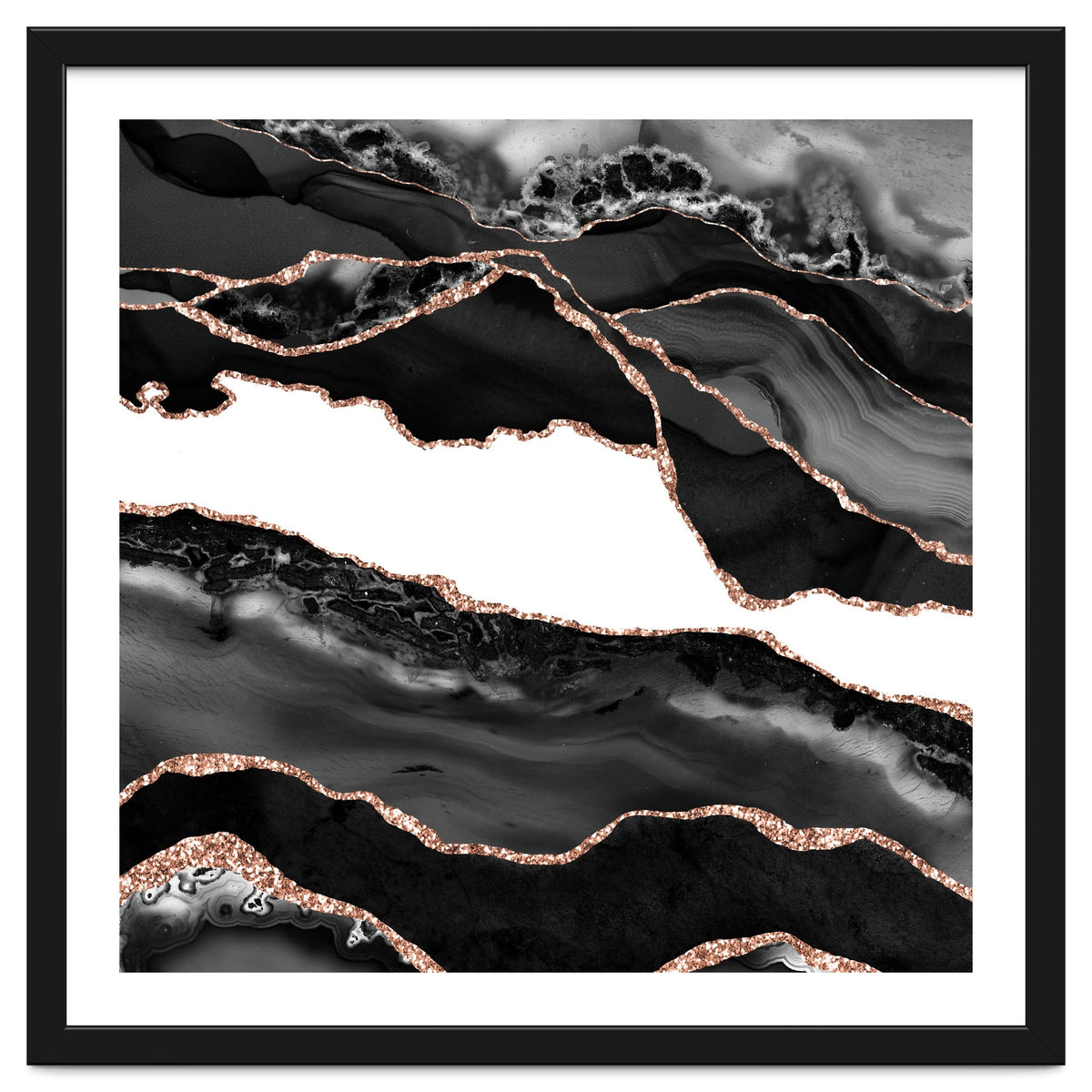 Black & Rose Gold Agate Texture 06