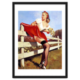Pinup Girl Stacked On The Farm Fance thumbnail