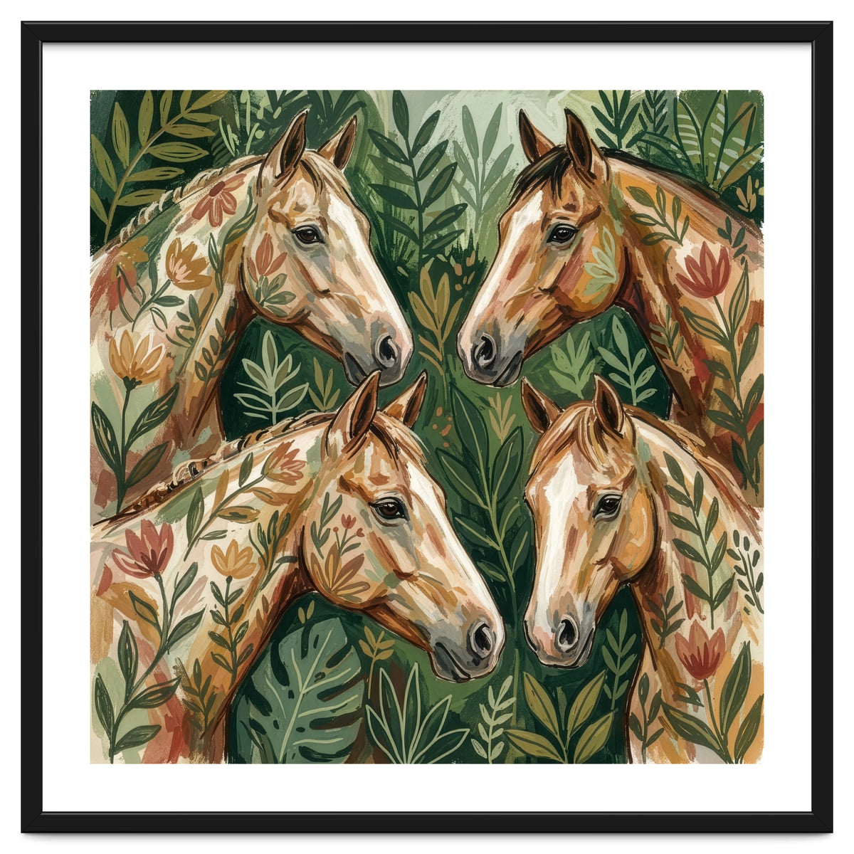Majestic Floral Horses