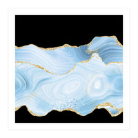 Blue & Gold Glitter Agate Texture 04 (Print Only)