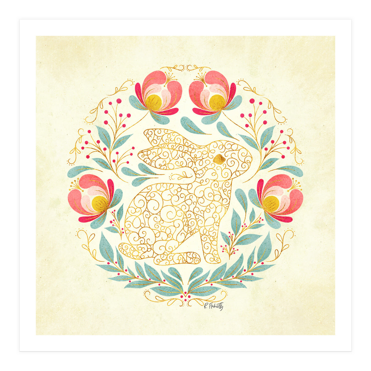 Folk Art Rabbit (Print Only)