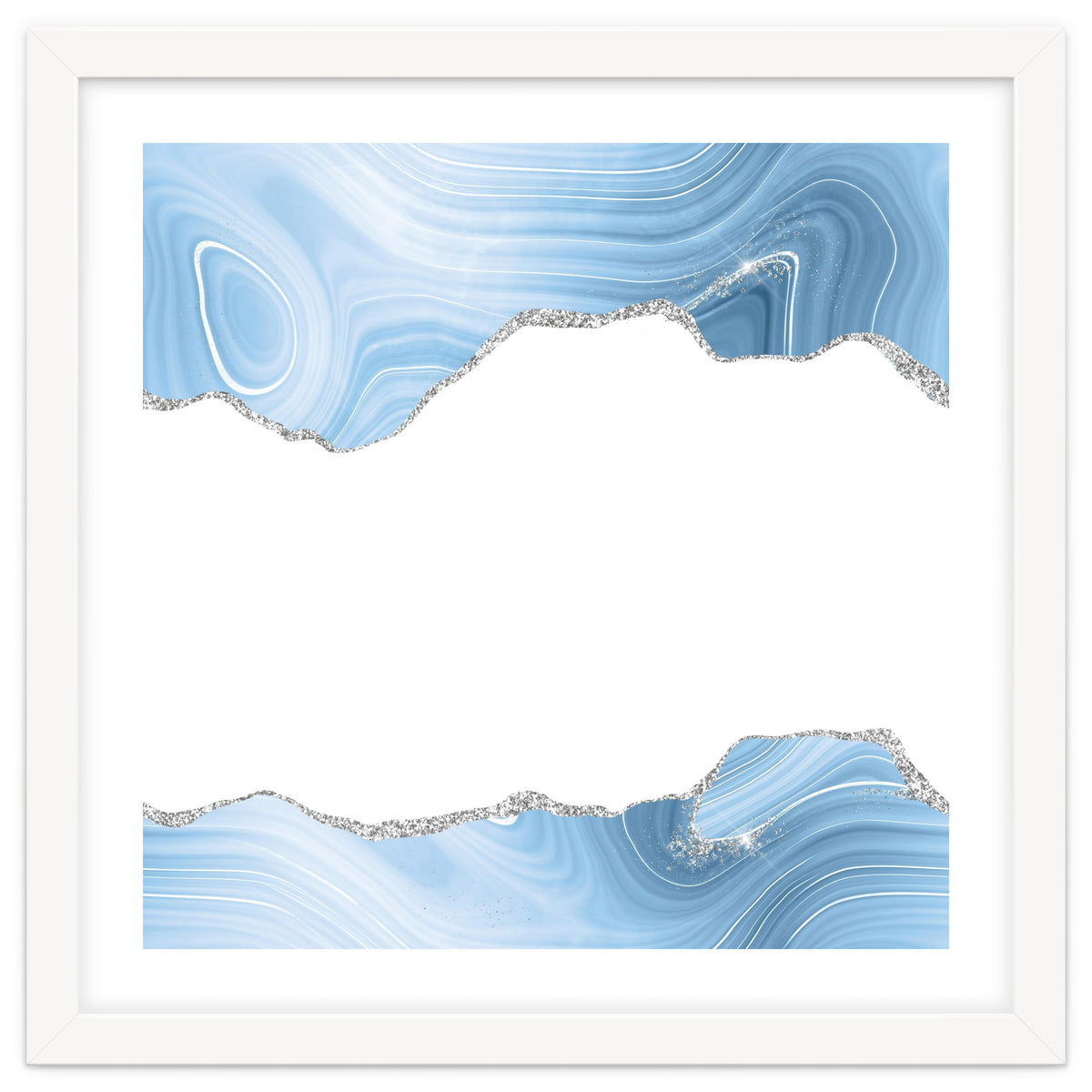 Blue & Silver Agate Glitter Texture 08