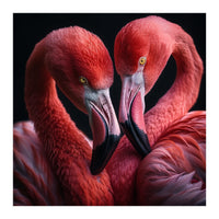 Two Flamingos Together (Print Only)
