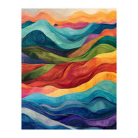 Abstract Rainbow Wave Landscape (Print Only)