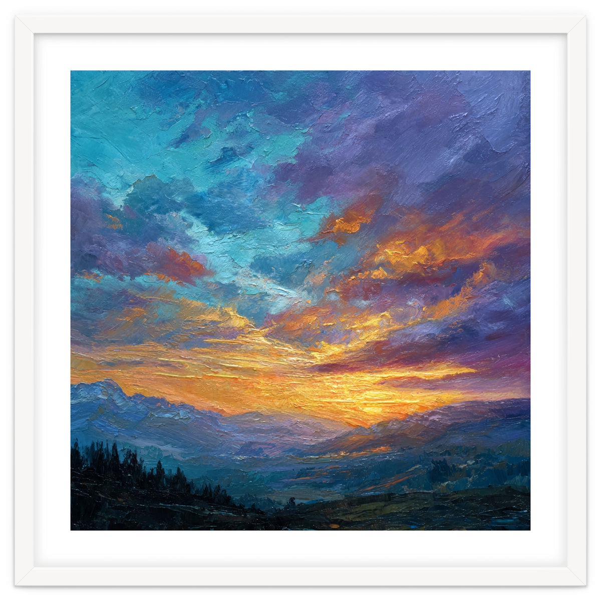 Ethereal Alpine Sunset Over Distant Peaks