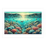 Vintage Australia, Great Barrier Reef Poster (Print Only) thumbnail
