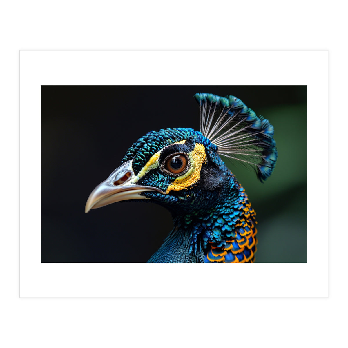 Close-up of a Peacock’s Head (Print Only)