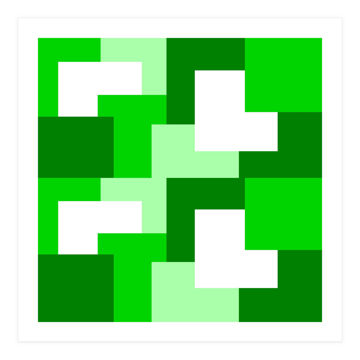 Green Abstract Square Tiles (Print Only)