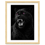 Black leopard with colorful eyes portrait thumbnail