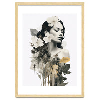 Collage Of A Woman And Flowers