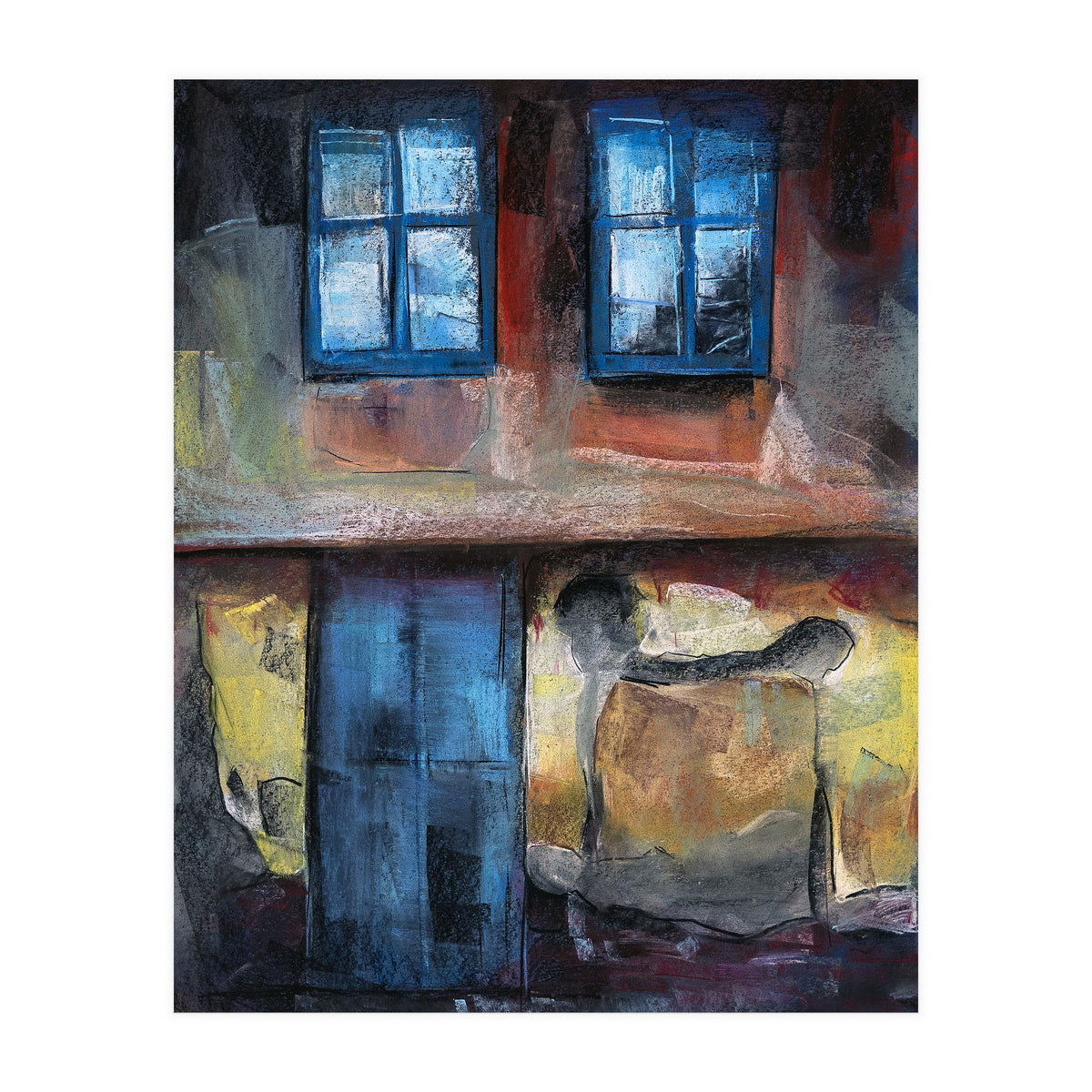 Pastel impression of an old house facade (Print Only)