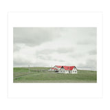 Red roof house on the green hill - Iceland (Print Only) thumbnail