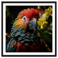 Vibrant Macaw Parrot With Red And Yellow