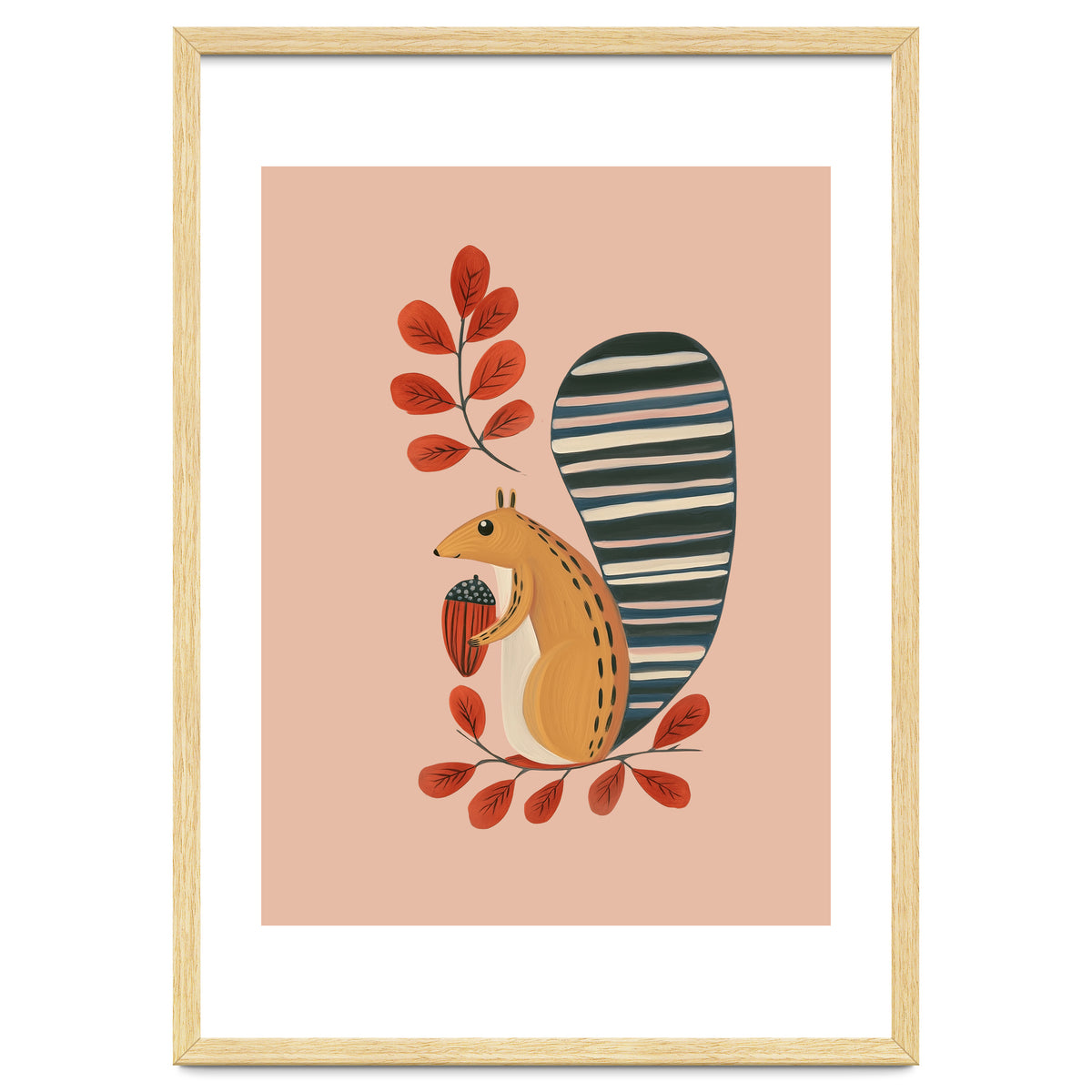 Squirrel In A Pink Autumn