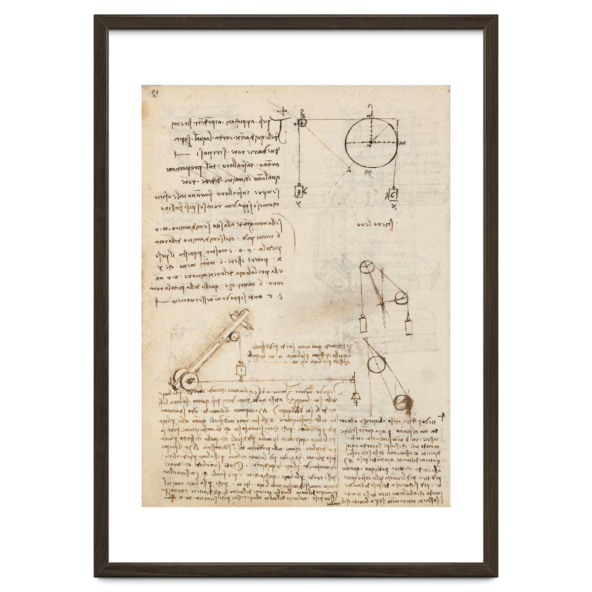 Folio f 172v. Codex Madrid I (Ms. 8937) "Treaty of statics and mechanics", 192 folios with 384 pa...