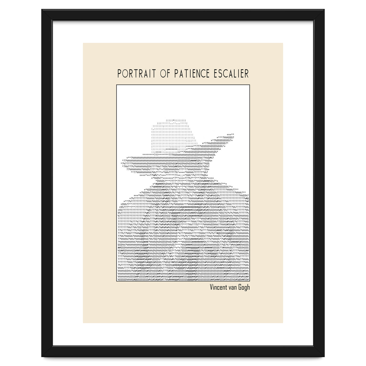 Portrait Of Patience Escalier Vincent Van Gogh Ascii Art