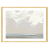Abstract muted sea and clouds oil painting thumbnail