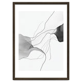 Abstract Black And White Flowing Lines And Shapes On White Background thumbnail