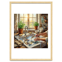 Cozy Kitchen Oil Painting