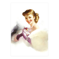 Beautiful Smiling Lady In White (Print Only)