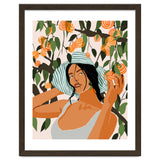 The Orange Grove, Bohemian Woman Summer Travel, Fashion Botanical Nature Garden, Plants Fruits Juicy thumbnail