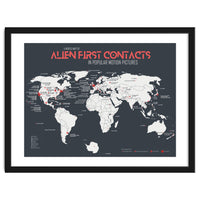 World Map of Alien First Contacts in Movies