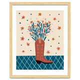 Mocha Cowboy boot with flowers thumbnail