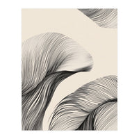 Black And White Flowing Lines Organic Shapes  (Print Only)
