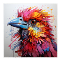Vibrant Abstract Bird Portrait Watercolor Splash (Print Only)