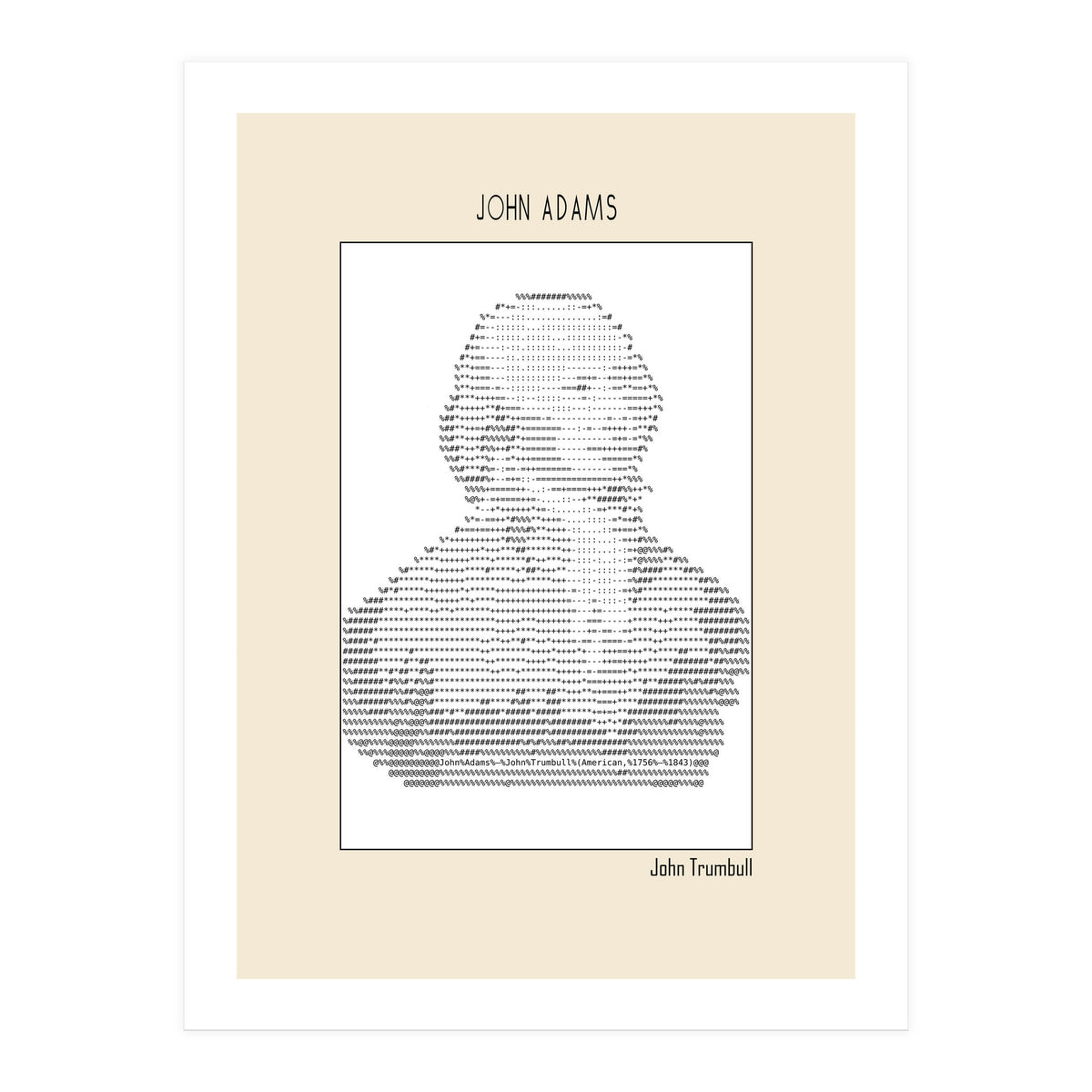 John Adams – John Trumbull (ascii Art) (Print Only)