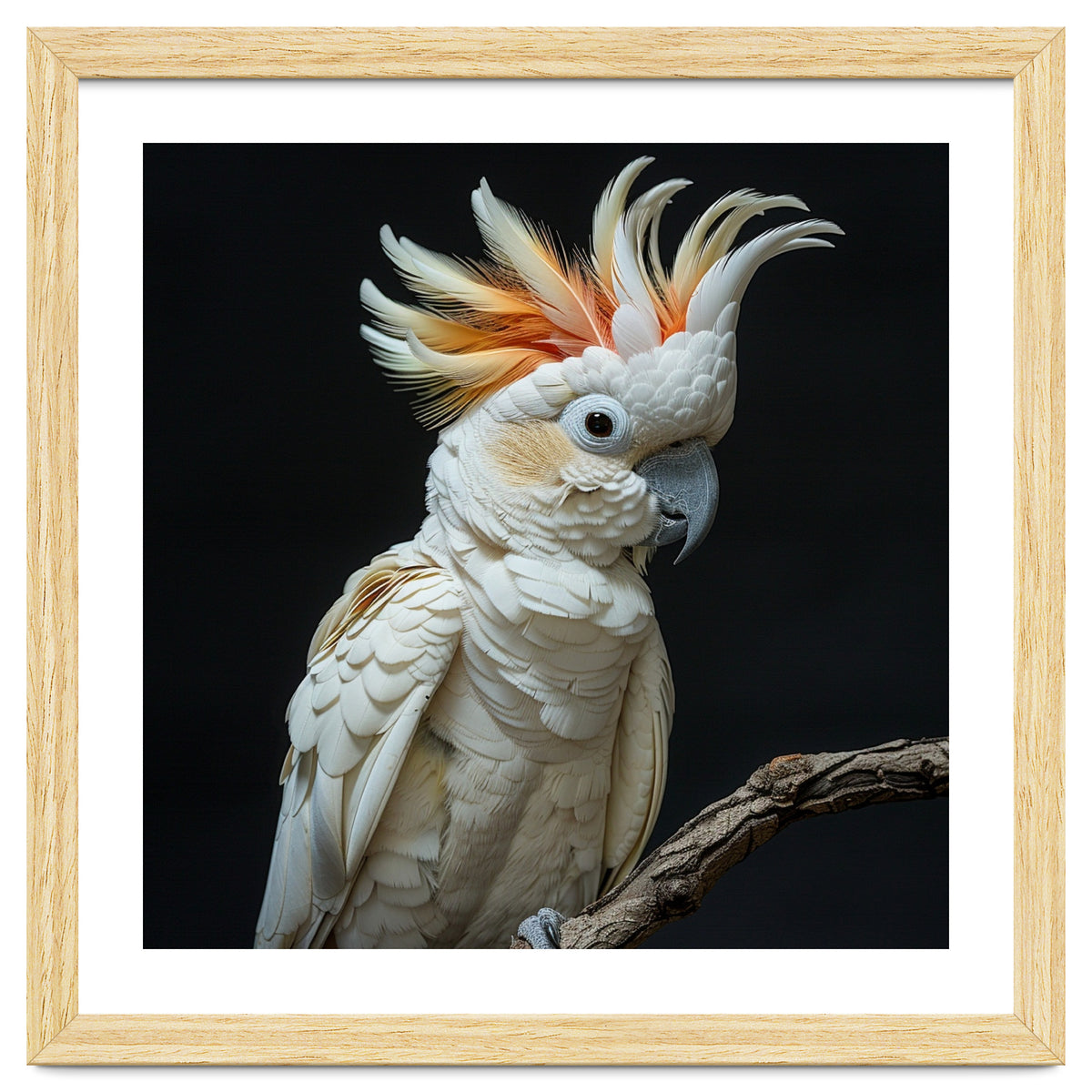 White Cockatoo Parrot Bird Perched On Branch
