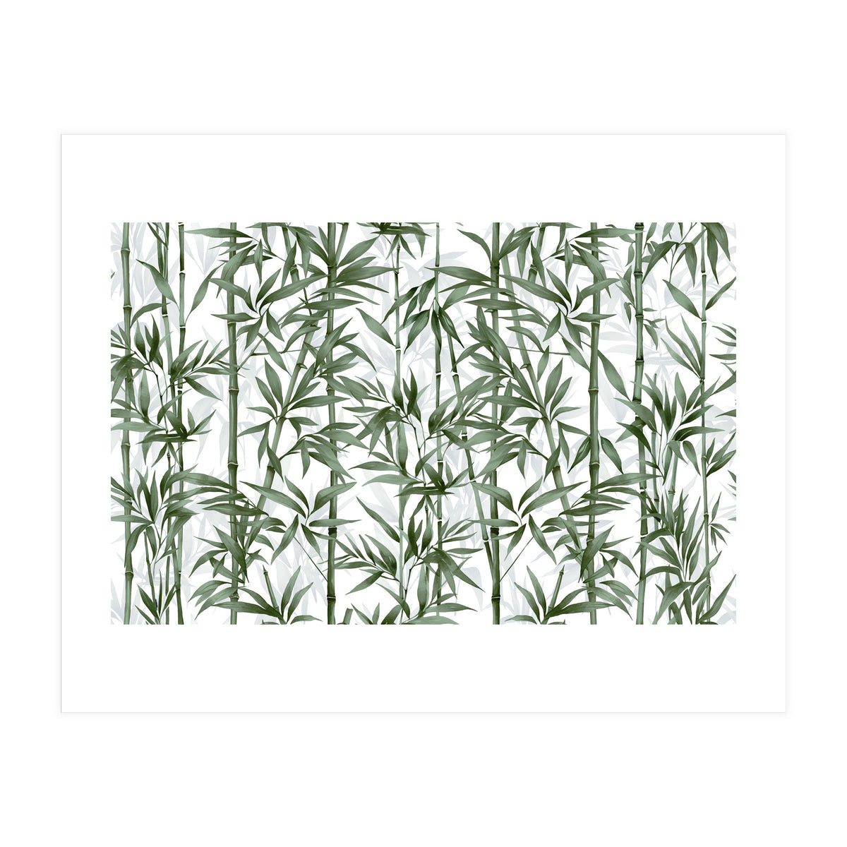 Bamboo Moody Green White (Print Only)